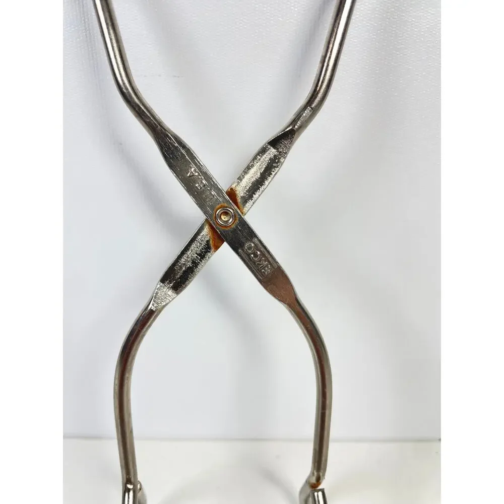 ECKO Kitchen Tongs Stainless Steel Cooking Grab Grasp Flip Utensil Vintage 8" - Picture 2 of 5